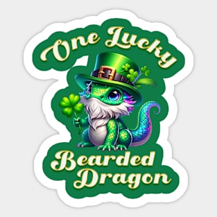 One Lucky Bearded Dragon St Patricks Day Sticker